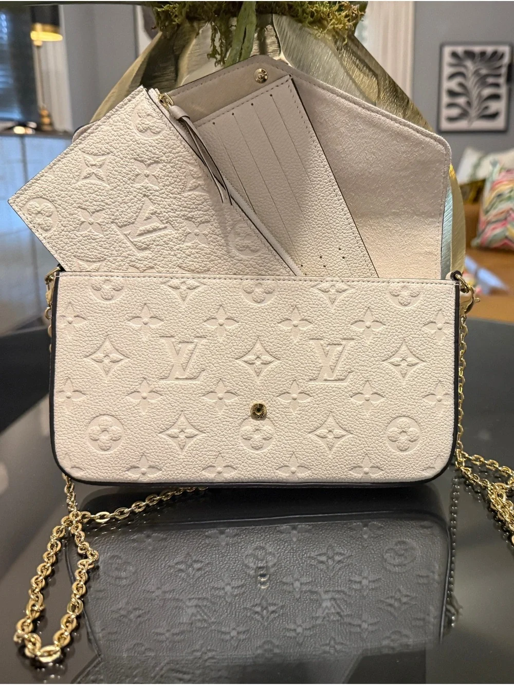 Louis Vuitton cream leather